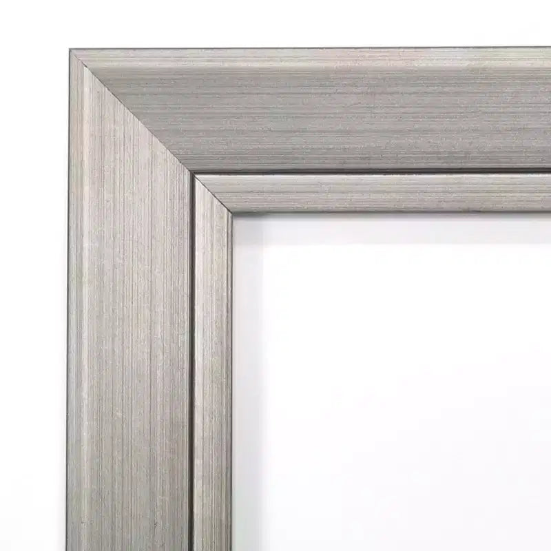 42" x 31" Non-Beveled Silver Narrow Wood Bathroom Wall Mirror