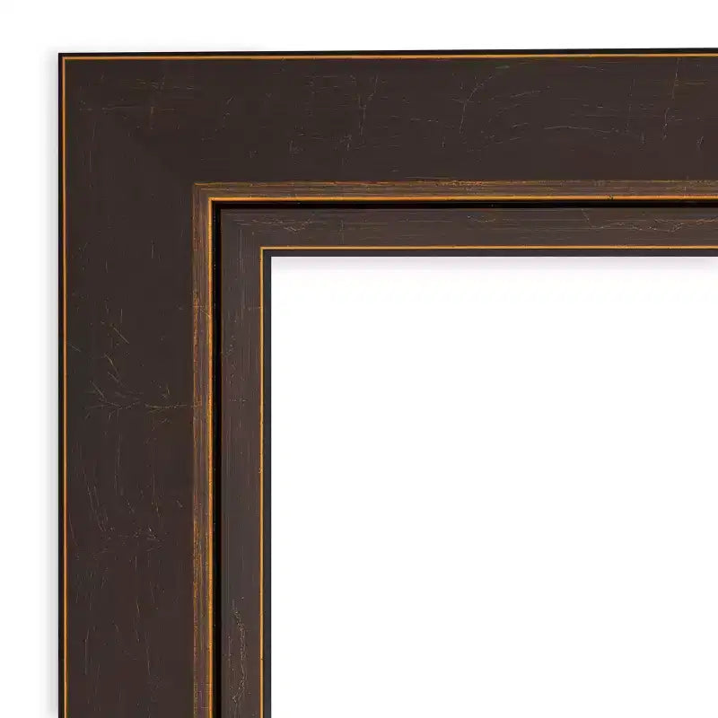 25" x 25" Beveled Bronze Wood Wall Mirror