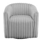 Ultra Plush Cord Swivel Barrel Chair with Metal Base