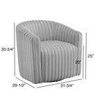 Ultra Plush Cord Swivel Barrel Chair with Metal Base