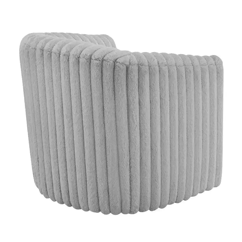 Ultra Plush Cord Swivel Barrel Chair with Metal Base