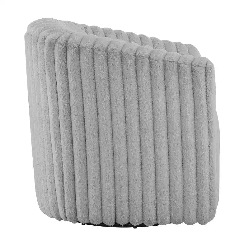 Ultra Plush Cord Swivel Barrel Chair with Metal Base