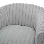 Ultra Plush Cord Swivel Barrel Chair with Metal Base