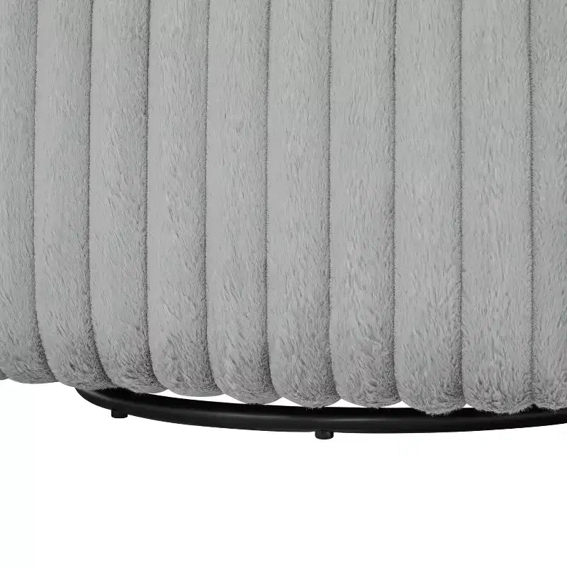 Ultra Plush Cord Swivel Barrel Chair with Metal Base