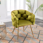 Patio Boho Woven Rattan Outdoor Dining Chairs with Metal Frame & Water-Resistant Cushions