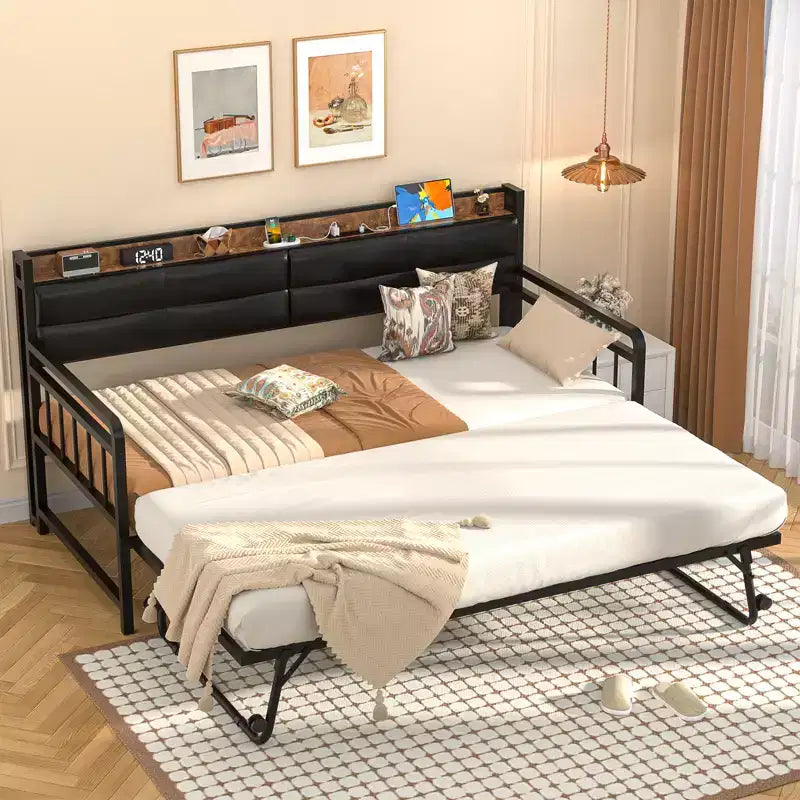 Daybed with Trundle and Charging Station