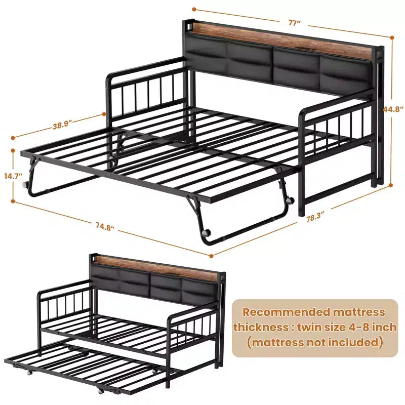 Daybed with Trundle and Charging Station