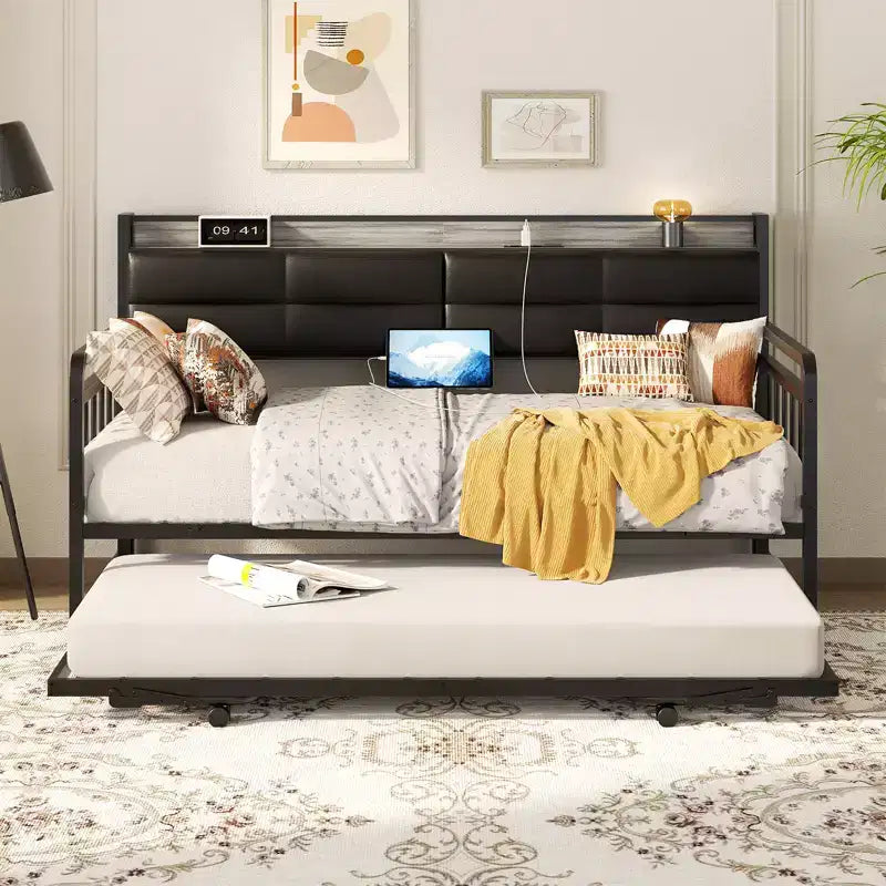 Daybed with Trundle and Charging Station