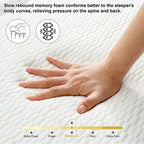 6 Thick Tri-Fold Memory Foam Mattress - Firm Support, Easy Fold with Storage Bag for Portable Guest Bed, Camping & Travel