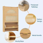 Rattan Shoe Cabinet with Flip Drawers, 3-Tier Space-Saving Shoe Storage Cabinet for Entryway, Modern Slim Hallway Shoe Organizer