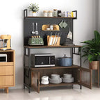 2-Door Kitchen Bakers Rack, Microwave Oven Stand, Utility Storage Shelf, Kitchen Organizer