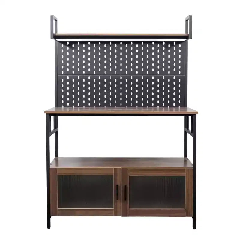 2-Door Kitchen Bakers Rack, Microwave Oven Stand, Utility Storage Shelf, Kitchen Organizer