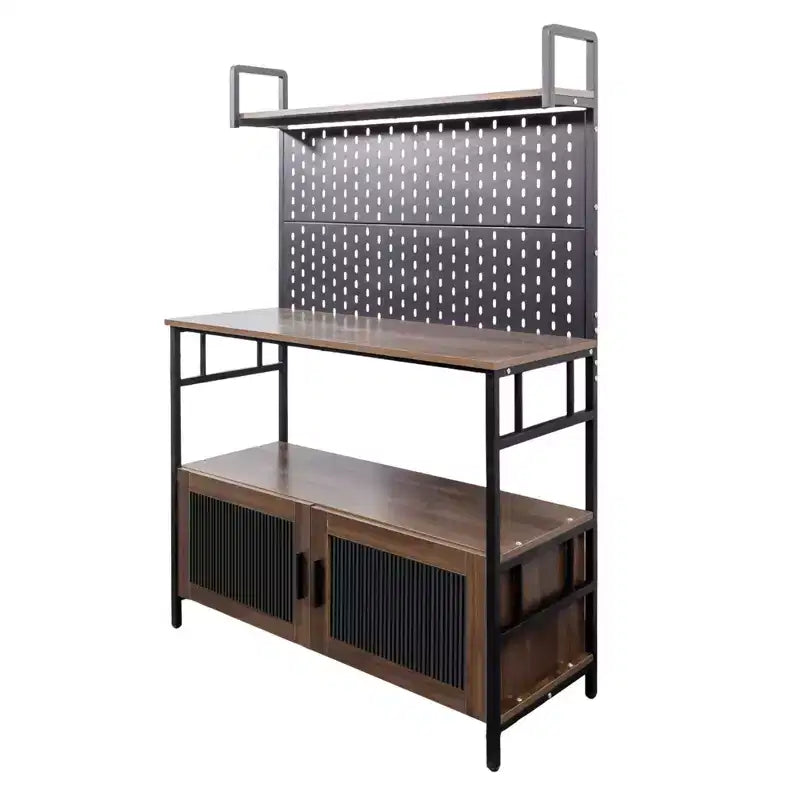 2-Door Kitchen Bakers Rack, Microwave Oven Stand, Utility Storage Shelf, Kitchen Organizer