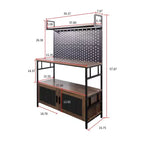 2-Door Kitchen Bakers Rack, Microwave Oven Stand, Utility Storage Shelf, Kitchen Organizer