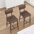 PU Leather Counter Height Bar Stools with Thick Cushion and Thickened Metal Legs, for Island, Counter Bar, Kitchen