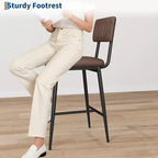 PU Leather Counter Height Bar Stools with Thick Cushion and Thickened Metal Legs, for Island, Counter Bar, Kitchen