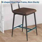 PU Leather Counter Height Bar Stools with Thick Cushion and Thickened Metal Legs, for Island, Counter Bar, Kitchen