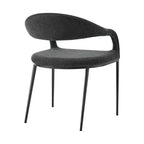Gray And Black Upholstered Polyester Open Back Dining Arm Chairs
