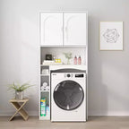 Water-Resistant Over-Toilet Storage Cabinet with Tissue Holder, Bathroom Organizer with 6 Compartments, Space-Saving Over-Toilet Shelves Etageres