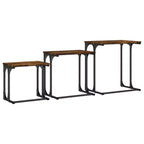 Nesting Coffee Table Black Engineered wood, metal Small Stackable
