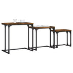 Nesting Coffee Table Black Engineered wood, metal Small Stackable
