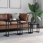 Nesting Coffee Table Black Engineered wood, metal Small Stackable