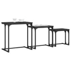 Nesting Coffee Table Black Engineered wood, metal Small Stackable