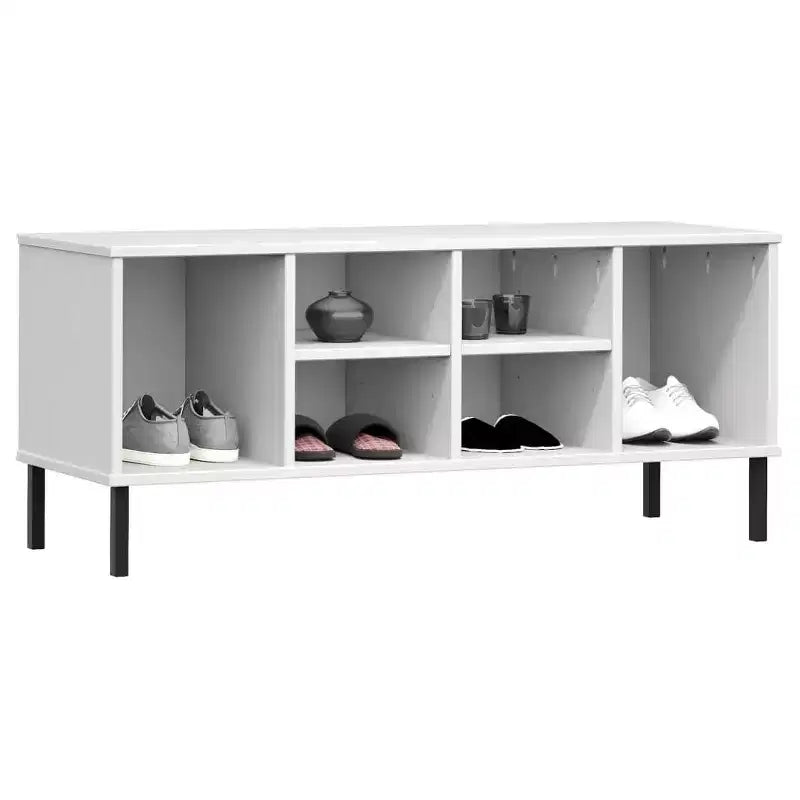 Shoe Cabinet Shoe Cubby with 6 Compartments Shoe Rack Solid Pine Wood