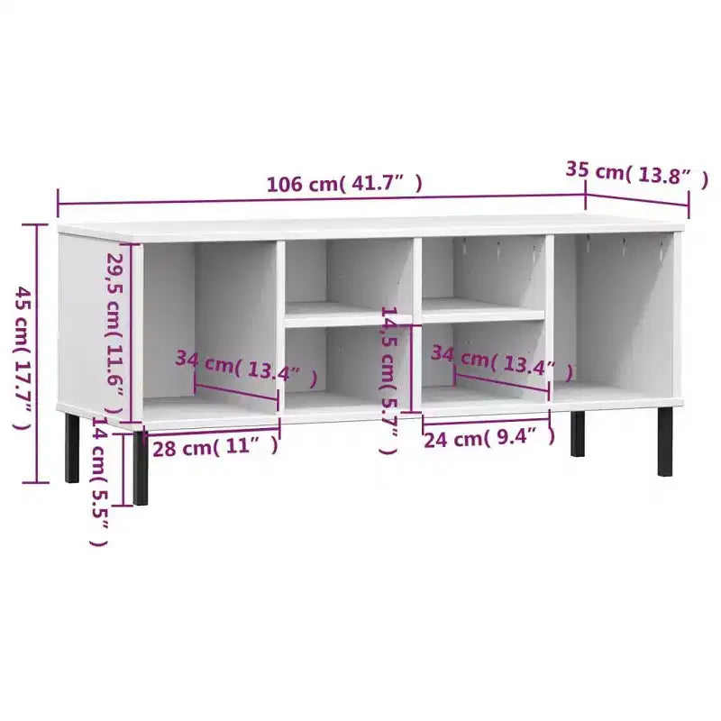 Shoe Cabinet Shoe Cubby with 6 Compartments Shoe Rack Solid Pine Wood