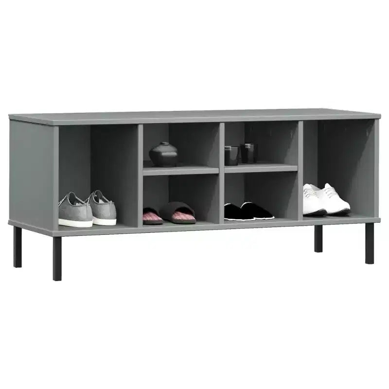 Shoe Cabinet Shoe Cubby with 6 Compartments Shoe Rack Solid Pine Wood