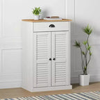 Shoe Cabinet Shoe Storage Organizer with Doors Solid Wood Pine