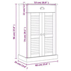 Shoe Cabinet Shoe Storage Organizer with Doors Solid Wood Pine
