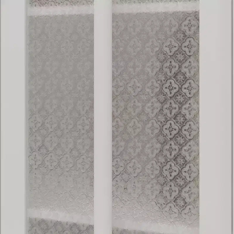 Double Frosted Glass Display Cabinet Bookcase Open Bottom Shelf Scalloped Edge Accent Home Office Books & Decor Storage Cabinet Organizer