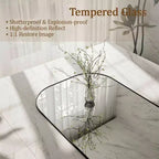 Full Length Mirror 56 inchx 21 inch Black Top Square Edged Floor Mirror with Aluminum Alloy Frame for Bedroom Living Room