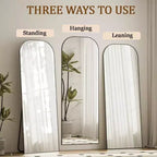 Full Length Mirror 56 inchx 21 inch Black Top Square Edged Floor Mirror with Aluminum Alloy Frame for Bedroom Living Room