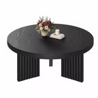 Round Coffee Table, 33.5 Coffee Table for Living Room, Wood Center Table, Small Space, Home Office, Easy Assembly