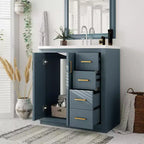 30 Bathroom Vanity with Sink, Bathroom Floor Cabinet with Drawers and Soft Closing Doors, Single Sink Bathroom Vanity