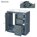 30 Bathroom Vanity with Sink, Bathroom Floor Cabinet with Drawers and Soft Closing Doors, Single Sink Bathroom Vanity