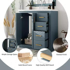 30 Bathroom Vanity with Sink, Bathroom Floor Cabinet with Drawers and Soft Closing Doors, Single Sink Bathroom Vanity