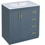 30 Bathroom Vanity with Sink, Bathroom Floor Cabinet with Drawers and Soft Closing Doors, Single Sink Bathroom Vanity