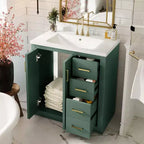 30 Bathroom Vanity with Sink, Bathroom Floor Cabinet with Drawers and Soft Closing Doors, Single Sink Bathroom Vanity