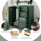 30 Bathroom Vanity with Sink, Bathroom Floor Cabinet with Drawers and Soft Closing Doors, Single Sink Bathroom Vanity