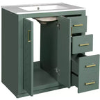 30 Bathroom Vanity with Sink, Bathroom Floor Cabinet with Drawers and Soft Closing Doors, Single Sink Bathroom Vanity