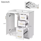 30 Bathroom Vanity with Sink, Bathroom Floor Cabinet with Drawers and Soft Closing Doors, Single Sink Bathroom Vanity