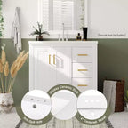 30 Bathroom Vanity with Sink, Bathroom Floor Cabinet with Drawers and Soft Closing Doors, Single Sink Bathroom Vanity