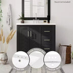 30 Bathroom Vanity with Sink, Bathroom Floor Cabinet with Drawers and Soft Closing Doors, Single Sink Bathroom Vanity
