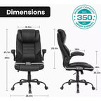 Ergonomic Office Chair, Reclining Executive Office Desk Chair, High Back Chair for Home Office, Black