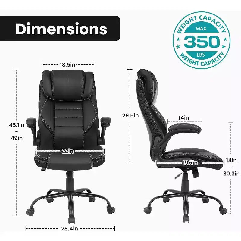 Ergonomic Office Chair, Reclining Executive Office Desk Chair, High Back Chair for Home Office, Black
