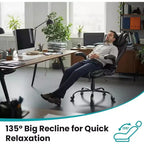 Ergonomic Office Chair, Reclining Executive Office Desk Chair, High Back Chair for Home Office, Black