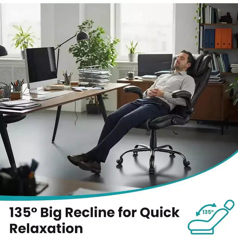 Ergonomic Office Chair, Reclining Executive Office Desk Chair, High Back Chair for Home Office, Black